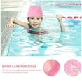 thumbnail image 2 of OULII Kids Elastic Polyester Swimming Cap Pink Unicorn Design for Children Students 1Pcs 9X7In, 2 of 7