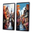 thumbnail image 3 of Designart "Old Town Germany Bambergs wall art II" Germany Framed Wall Art Set Of 2 - Orange Landscapes Gallery Wall Frame Set For Home Decor, 3 of 7