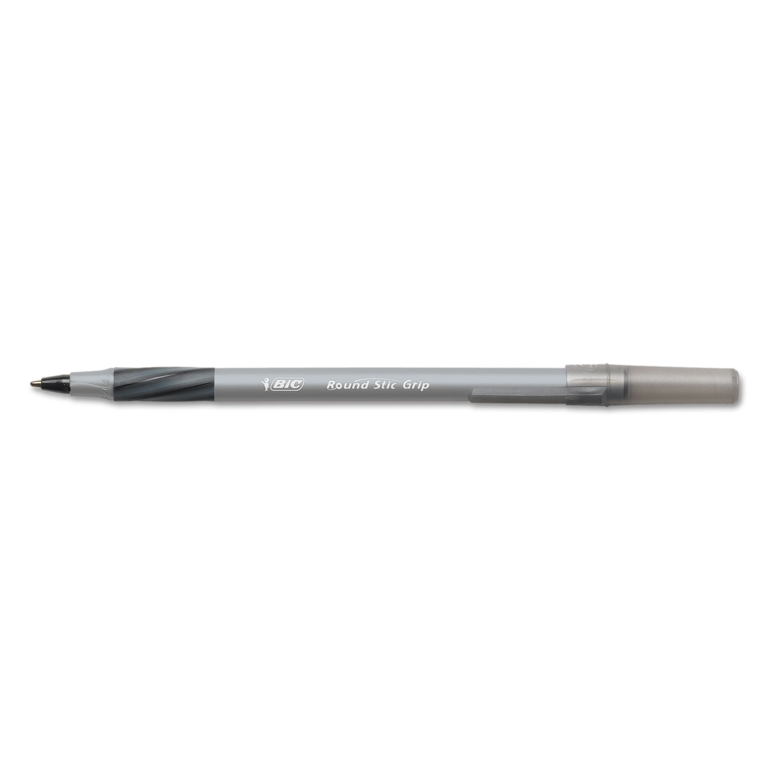 BIC Round Stic Grip Ballpoint Pen, 1.2 mm Medium Tip, Black/Blue, Pack of 36 - image 3 of 8