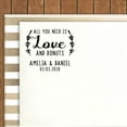 thumbnail image 2 of Printtoo Personalized&nbsp;Heavy Duty Violet Self Inking Wedding Favor Round Rubber Stamp All You Need Is Love And Donuts Custom&nbsp;Stamper-40 mm, 2 of 6