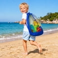 thumbnail image 4 of Beach Toy Storage Bag, Foldable Mesh Breathable Material Outdoor Travel Play Equipment Shell Collection Net Tote Handbag Large Capacity Durable Fabric Organizer Item. Hot Pink, 4 of 5