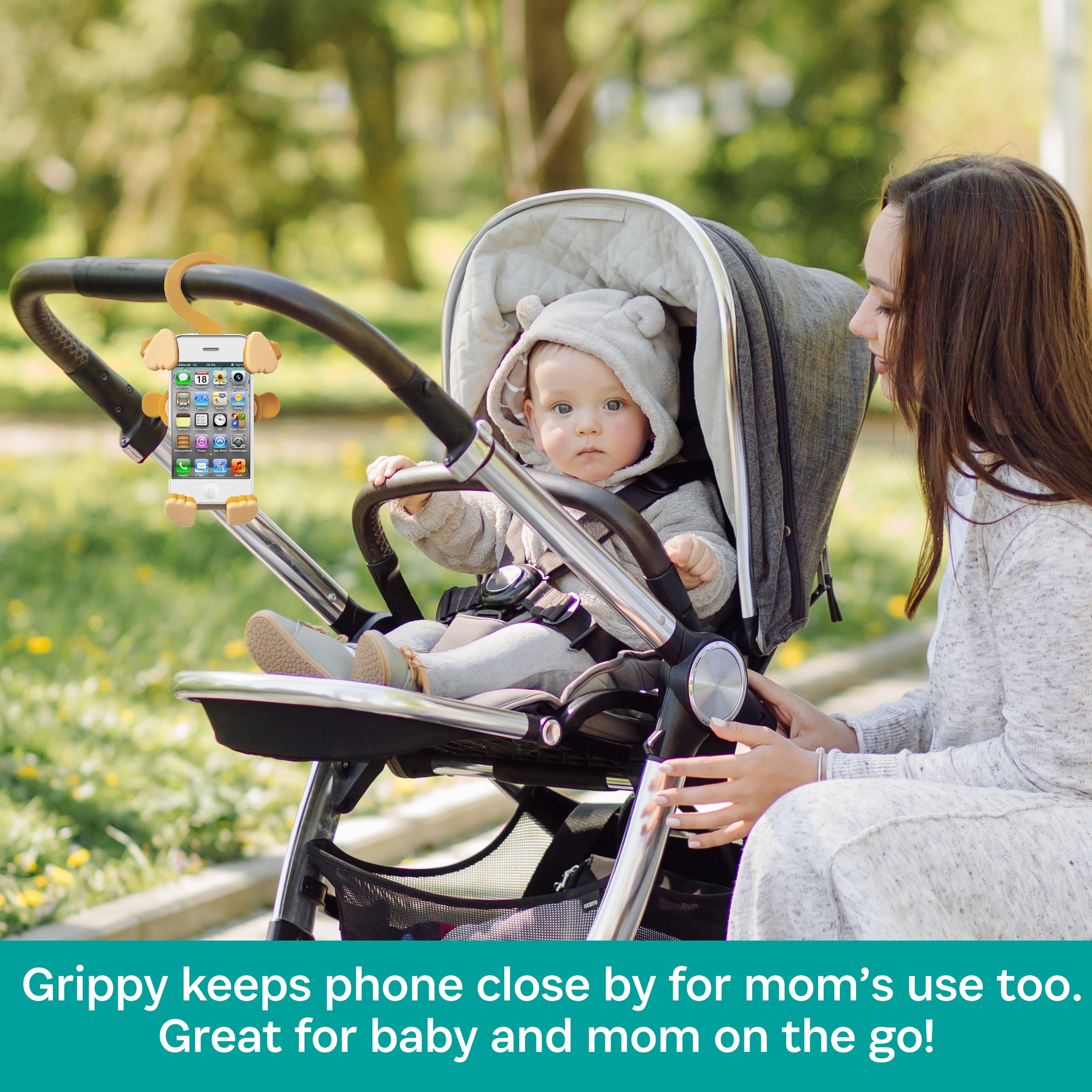BuggyGear Grippy Smart Phone Holder for stroller - Monkey