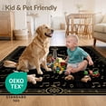 thumbnail image 4 of ODIKA 4'x6' Ultra-Soft Area Rug, Retro Guitar Vintage Sheet Note Ornament Border Acoustic Music Flowing Dynamic None Washable, Bare feet friendly, Silk-Touch for Bedroom Home office, 4 of 7