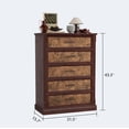 thumbnail image 5 of EastVita 5 Drawer Dresser for Bedroom Farmhouse Tall Chest of Drawers with Metal Handles Rustic Wooden Dresser for Living Room Hallway-Brown, 5 of 7