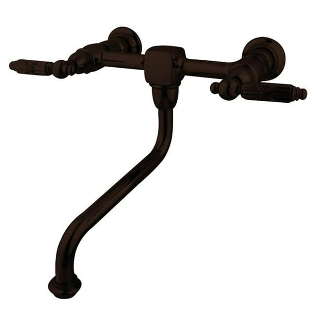 Heritage Wall-Mount Vessel Sink Faucet & Metal Lever Handle Oil Rubbed Bronze