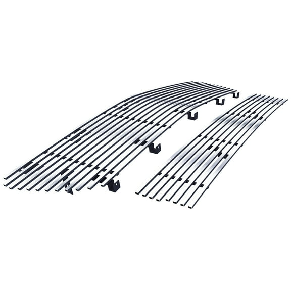 APS Compatible with Lincoln Navigator 2003-2004 Chrome Horizontal Billet Front Grille Grill Insert Combo L87964A