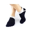 thumbnail image 1 of Men Five Toe Socks Cotton Solid Sports Trainer Running Finger Socks Breathable, 1 of 3