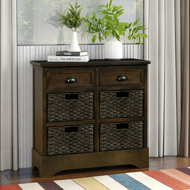 Clearance Console Table With Drawers Wood Rustic Storage Cabinet