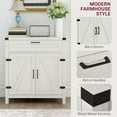 thumbnail image 5 of HOMCOM Sideboard Buffet Cabinet with Storage Drawer, Modern Farmhouse Kitchen Cabinet with 2 Barn Doors, Coffee Bar Cabinet, White Oak, 5 of 9