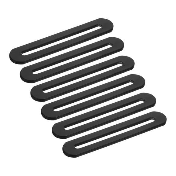 6Pcs Adjustable Flat Mending Plate Support with Slot, 3.54 x 0.75 Inch Stainless Steel Slotted Straight Brace Brackets for Wooden Furniture, Black