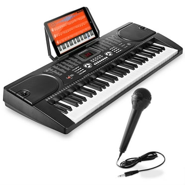Hamzer 61-Key Digital Music Piano Keyboard with Microphone and Sticker Sheet
