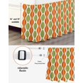 thumbnail image 3 of Orange Green Geometric Wrap Around Bed Skirts for Queen Bed 18" Drop,Bed Skirt with Adjustable Elastic Belt Dust Ruffle Bed Valance for Bedroom Hotel Abstract Moire Modern Vintage Bed Frame Cover, 3 of 7