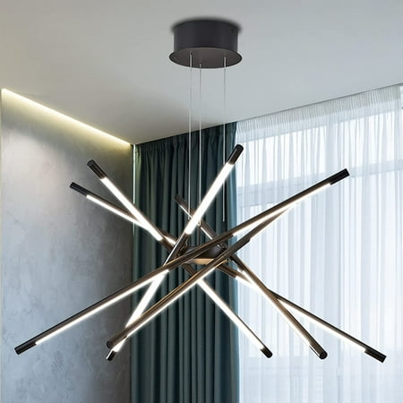 

BBNBDMZ Modern Led Ceiling Light Dimmable Black Chandelier Embedded Installation Fixture Sputnik Pendant Light Pluggable New Art Lamp for Kitchen Living Room Decoration Easy to Install(12