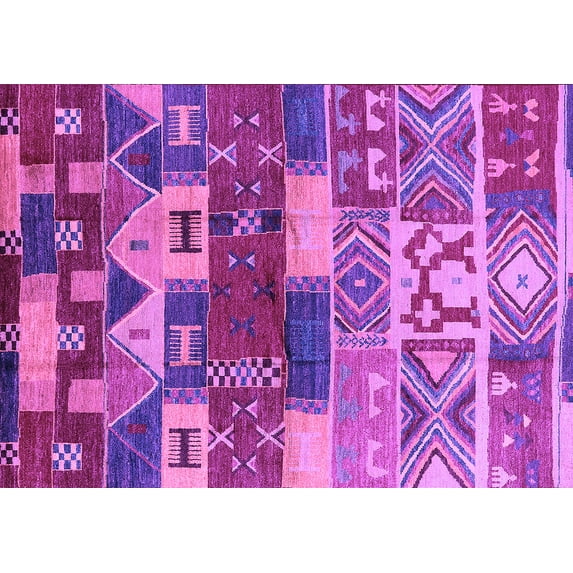 Ahgly Company Indoor Rectangle Oriental Purple Industrial Area Rugs, 2' x 3'
