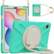 XYX Case for Samsung Galaxy Tab S6 Lite (SM-P610/P613/P615/P619), 360 Degree Rotating Hand Grip Shockproof Cover with Shoulder Strap, Mint Green