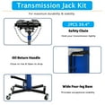 thumbnail image 5 of Telyswee Transmission Jack, 0.6Ton/1322lbs Hydraulic Telescopic Transmission Jack, 2-Stage Floor-Standing Transmission Jack, with Foot Pedal, 360° Swivel Wheel, Garage/Workshop/Car Lift, 5 of 5