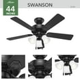 thumbnail image 4 of Hunter - Swanson Indoor Ceiling Fan With Light, 44-inch, Matte Black, Traditional-style, 4-speed, Energy Star, 52789, for Living Rooms, Bedrooms, 4 of 16