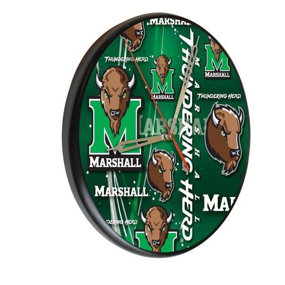Marshall University 13" Solid Wood Clock