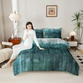 thumbnail image 4 of Homewish Painting Artistic Bedding Comforter Set,Modern Aesthetic Twin Comforter Sets,Teal Splashing Ink Bedding Set For Teens,Microfiber Bedroom Decor Reversible,2pcs, 4 of 8