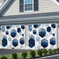 thumbnail image 3 of Navy Blue Marble Garage Door Cover Banner 6 x 13 FT, Gold White Geometric Hexagon Modern Garage Door Curtains Backdrop with Grommets for Indoor Outdoor Wall Party Porch Yard Decorations Background, 3 of 9