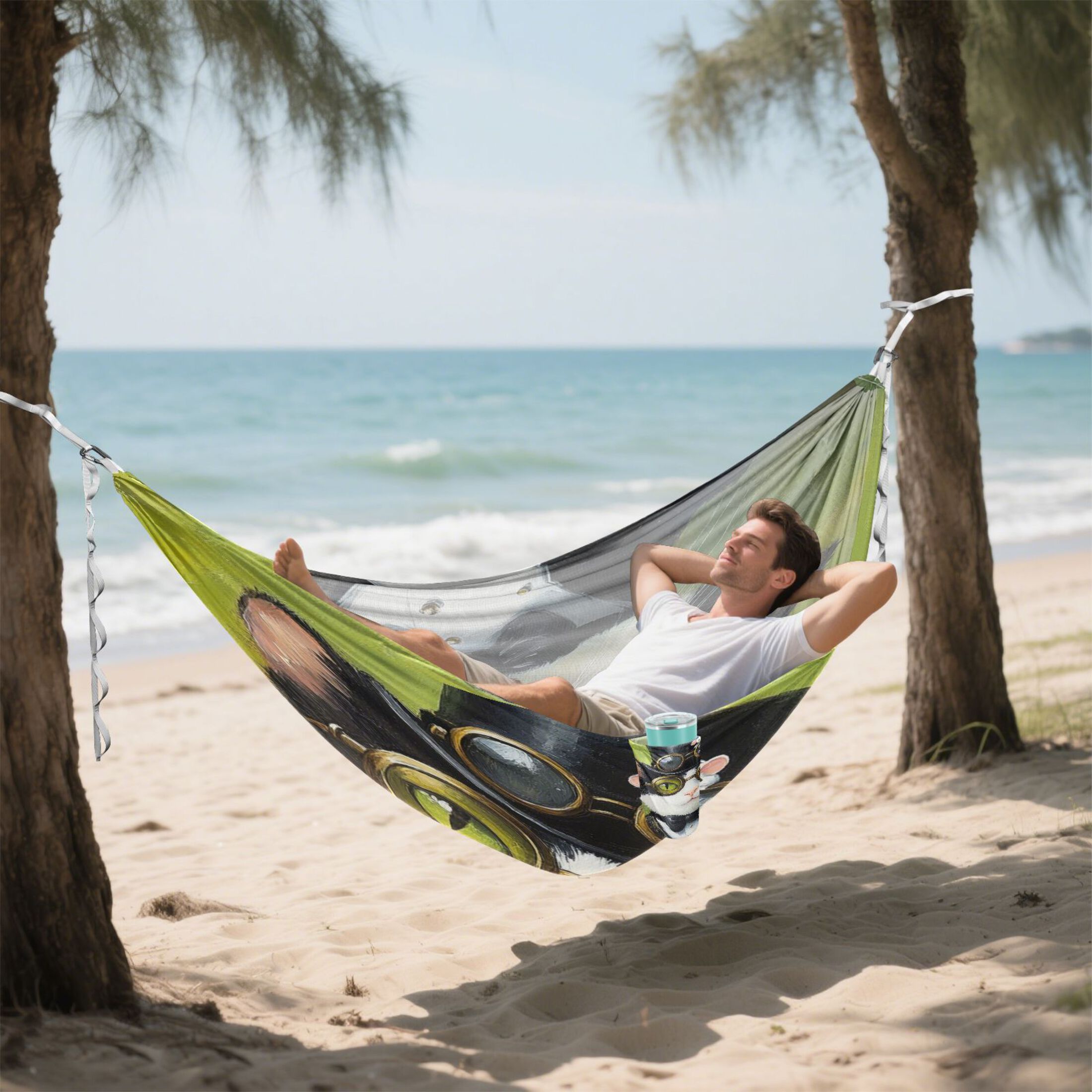 Hammock Camping Hammock Nylon Portable Hammock Travel Camping Hammock Cool Black Cat