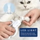 thumbnail image 3 of Claws & Tails Cortauñas para Perros y Gatos, con luz LED y UV para detección de tiña en Gatos, Carga USB Gris, 3 of 5