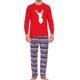thumbnail image 1 of Pijama de dos piezas con pantalón navideño de manga larga a rayas para hombre Pompotops  oipoqjl8999, 1 of 9