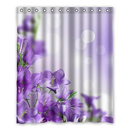 Elegant Bathroom Sets GreenDecor Bougainvillea Purple Elegant Waterproof Shower Curtain Set with Hooks Bathroom Accessories Size 60x72 inches ()
