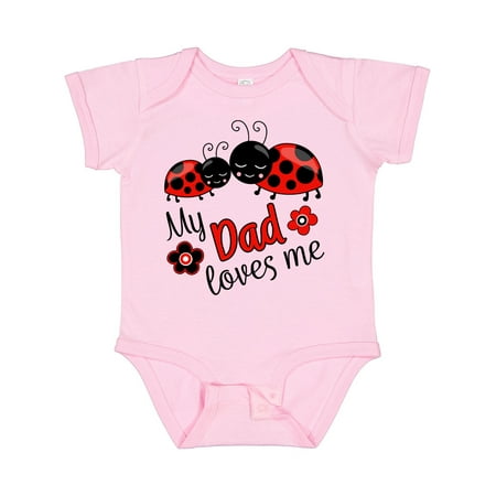 

Inktastic My Dad Loves Me with Cute Ladybugs Gift Baby Boy or Baby Girl Bodysuit