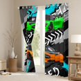 thumbnail image 3 of Homewish Orange Racing Car Blackout Curtains Set of 2 (52x84 Each),Abstract Gray Graffiti Window Curtains,Speed Competition Curtains and Drapes For Boys Kids,Ultra Soft Home Decor, 3 of 6