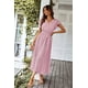 thumbnail image 5 of Vestido PRETTYGARDEN maxi rosa con volantes, escote en V y cinturón, talla grande, 5 of 6