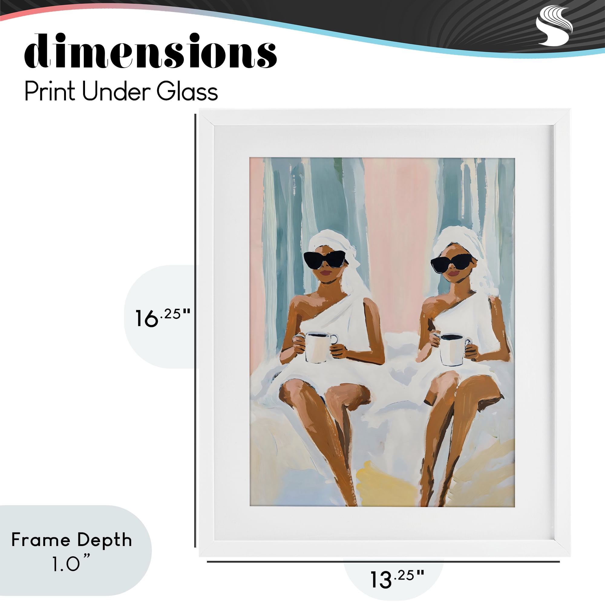 Stupell Industries Girls Spa Day with Coffee White Framed Print Under Glass, design by The Prints Vibe