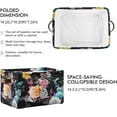 thumbnail image 3 of Floral Bird Pattern Storage Basket with Handles Collapsible Storage Bins Canvas Fabric Storage Organizer for Shelves Closet Bedroom Living Room 1Pack Decor Gifts, 3 of 7