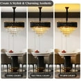 thumbnail image 5 of Huloretions Modern Crystal Chandelier,Crystal Chandeliers for Dining Room Lights Fixtures,3-Tier 5 Lights Round Crystal Lighting Fixtures for Living Room Entryway Kitchen Island, 5 of 6