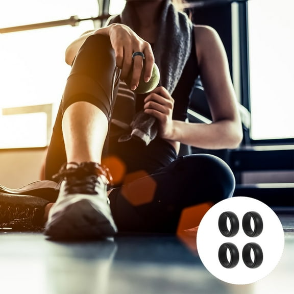 WHAMVOX  4 Pcs Sports Ring Black Finger Calisthenics Rings for Men Fitness