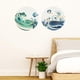 thumbnail image 3 of Pegatina de pared con diseño retro de olas, 2 estilos, diseño circular de olas marinas, vinilo, decoración marina para habitación infantil, baño, dormitorio, sala de estar., 3 of 9