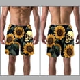 thumbnail image 3 of luoweisi Men's Beach Shorts Quick Dry Swim Trunks with Mesh Lining Sunflower Skull M, 3 of 5
