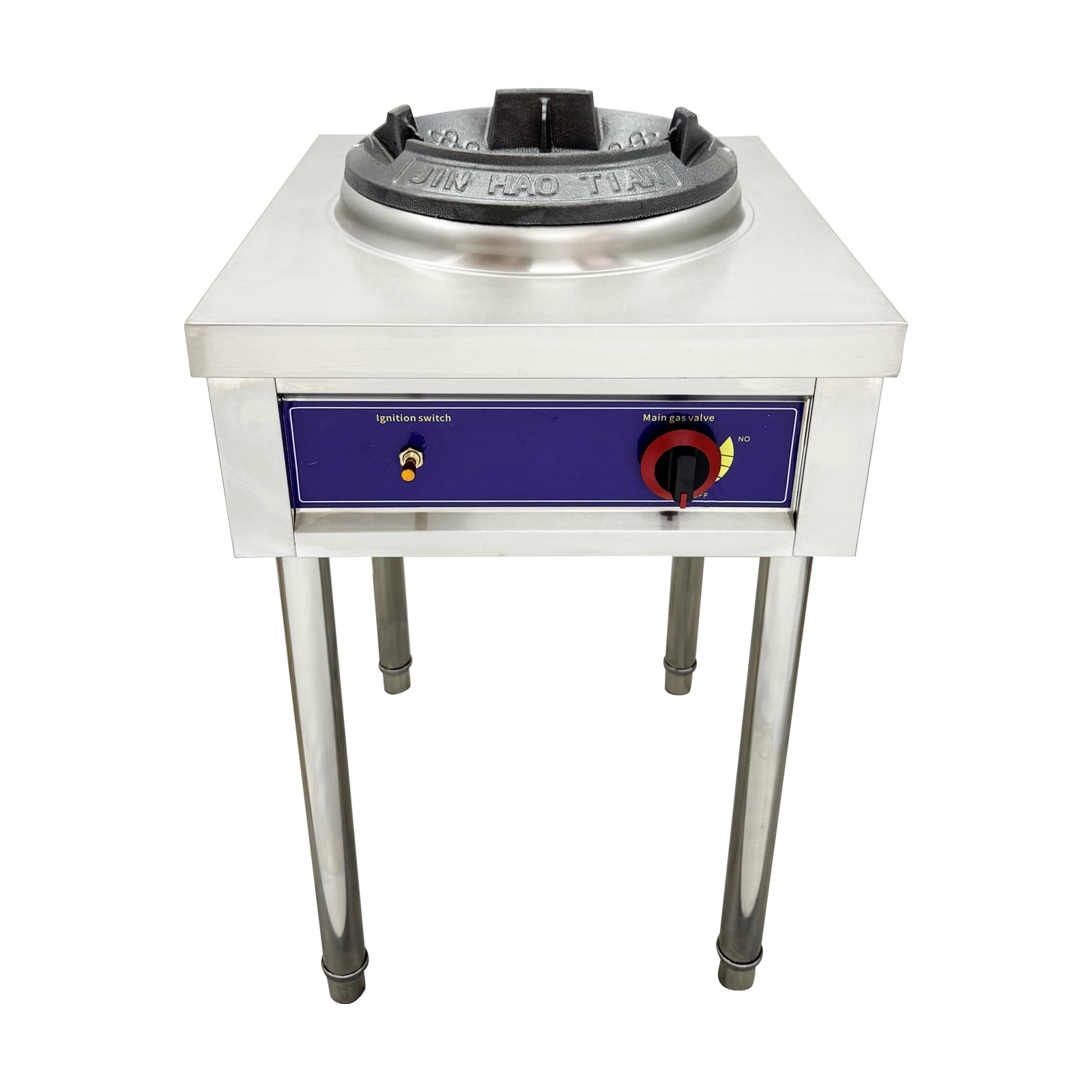 10" LPG Chamber Single Burner Open Style Commercial Gas Wok Gas Stove High Pressure Stove Flame Failure Protection