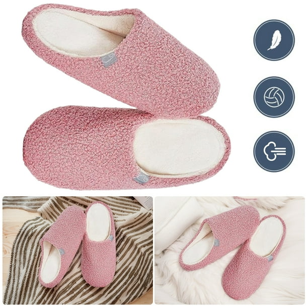 Pantuflas Peludas para Mujer Y Hombre Viscoelástica Suave Antideslizantes Sólidas Interiores