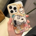 thumbnail image 2 of Bonita funda de teléfono con soporte magnético y carga inalámbrica Magsafe con dibujos animados de Snoopy y Charlie Brown para iPhone 15, 14 y 13 Pro Max, carcasa rígida de TPU, 2 of 4