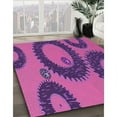 thumbnail image 2 of Ahgly Company Indoor Rectangle Patterned Dark Magenta Purple Area Rugs, 5' x 7', 2 of 6