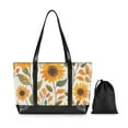 thumbnail image 7 of FORMRS Canvas Laptop Tote Bag for Women with 15.6" Computer Compartments Shoulder Handbag, Watercolor Sunflowers, 7 of 7