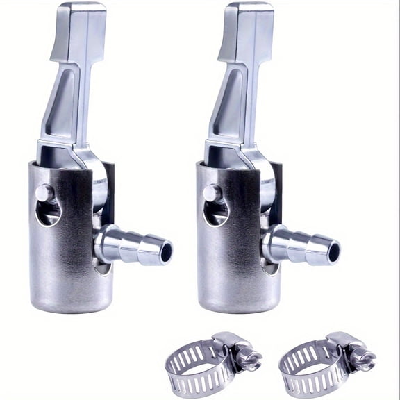 SUGARMOM 2-Pack Stainless Steel 1/4” Lock On Air Chuck  for Mini Portable Tire Inflator with Barb Connector  Hose End for Tire Repair and Inflation  Universal Vehicle Tire Accessory