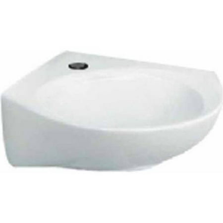 American Standard 0611 001 020 Cornice Wall Mounted Corner Lavatory Sink With Single Faucet Hole White
