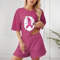 thumbnail image 2 of Hrsba Beach Outfits for Women,Print Crew Neck Short Sleeve Top Casual Summer Daily Wear Matching Set, 2 of 5