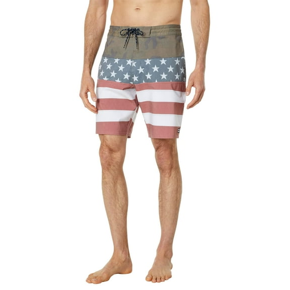 Billabong Men's Standard Tribong Pro 19 Inch Boardshort, Red White Blue, 30