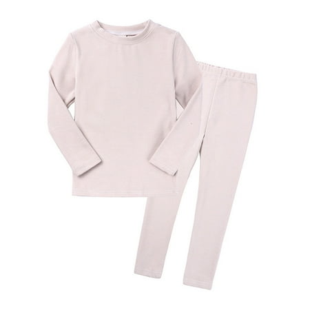 

Toddler Kids Baby Boys and Girls Long Sleeve Sleepwear Outfits Spring and Autumn Fashion Solid Round Neck Pajamas Children s Comfortable Loose Home Clothes
