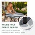 thumbnail image 4 of Round Outdoor Tablecloth with Umbrella Hole and Zipper, Black Grey Ombre Tablecloth with Elastic Waterproof, Modern Moire Abstract Art Aesthetics Patio Table Covers for 45" - 54" Picnic Pool Tables, 4 of 9
