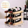 thumbnail image 4 of Soporte de madera para botellas de vino, soportes para vino, estante de exhibición para vino, soporte de sobremesa 2 botellas 3 capas, 4 of 9