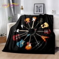 thumbnail image 3 of Manta de Arte de guitarra eléctrica clásica, manta de franela, manta de felpa para sala de estar, dormitorio, camas, funda de sofá, 3 of 4
